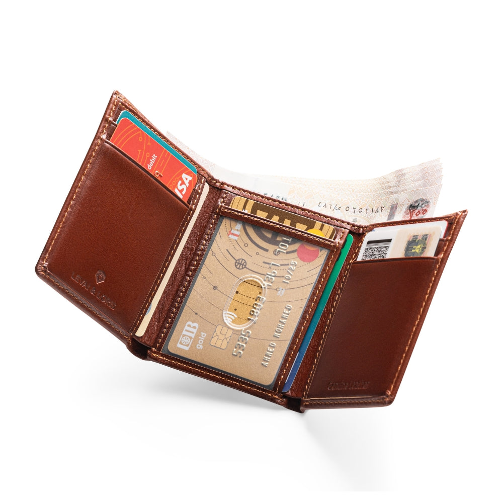 Trifold Baron Wallet - Cinnamon Brown