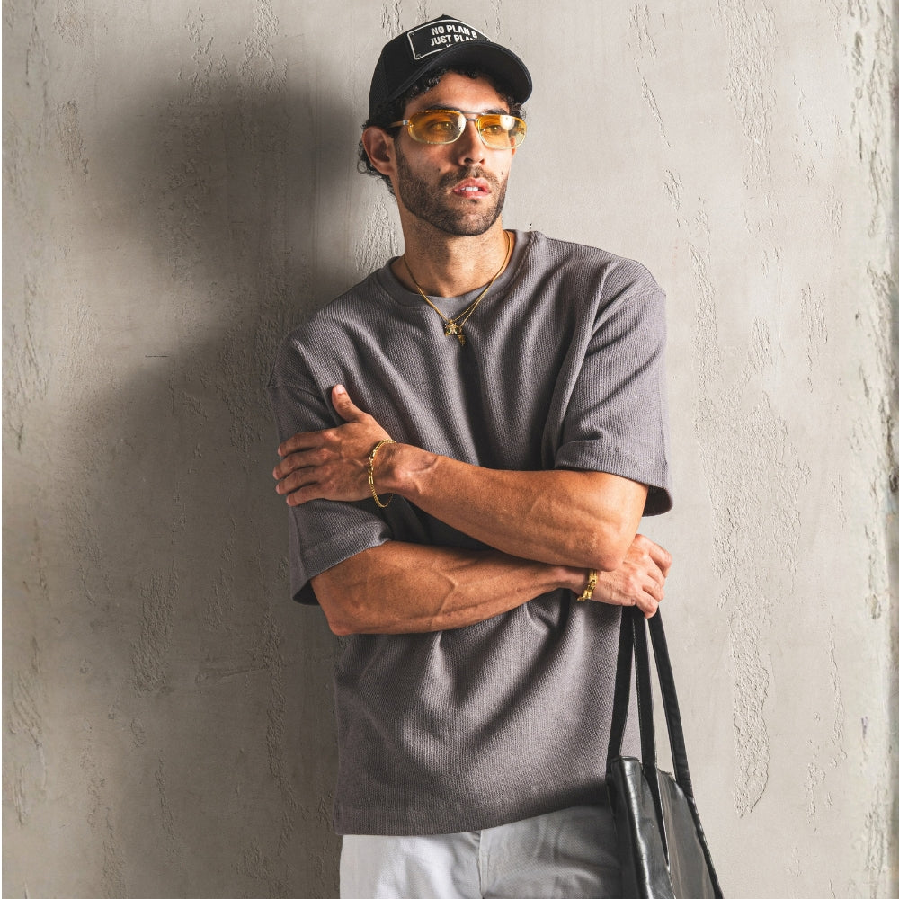 Grey Signature Jacquard T-Shirt