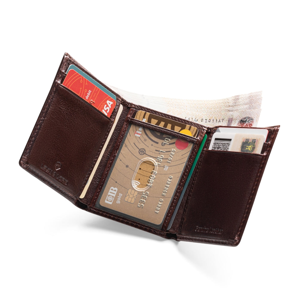 Trifold Baron Wallet - Dark Brown