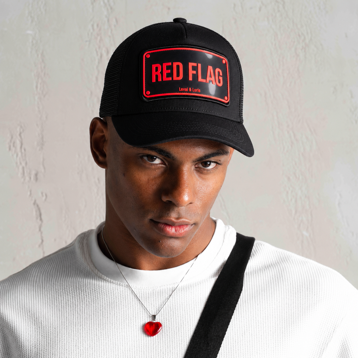 Red Flag Trucker Cap - Black