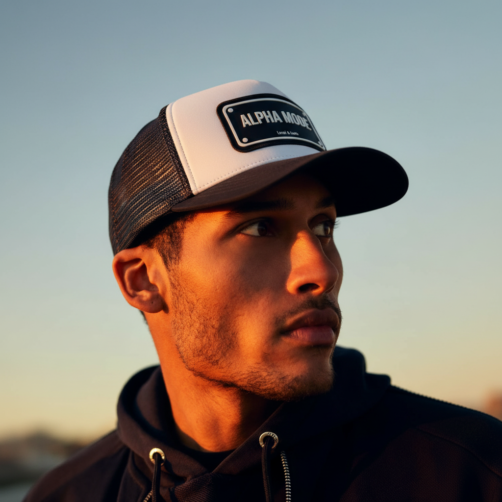 Alpha mode Trucker cap