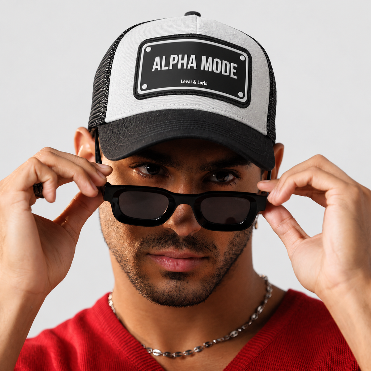Alpha mode Trucker cap