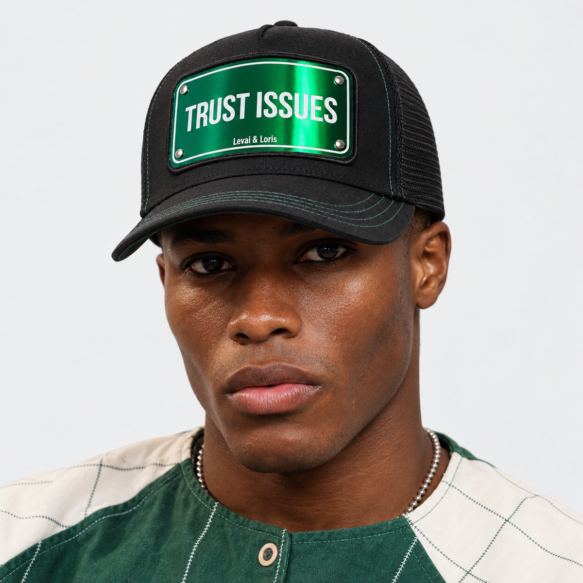 Trust Issues Trucker Cap ( lux chrome )