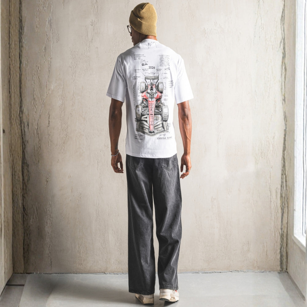 Ferrari SF-26 White Cooling Fabric - Oversized T-Shirt