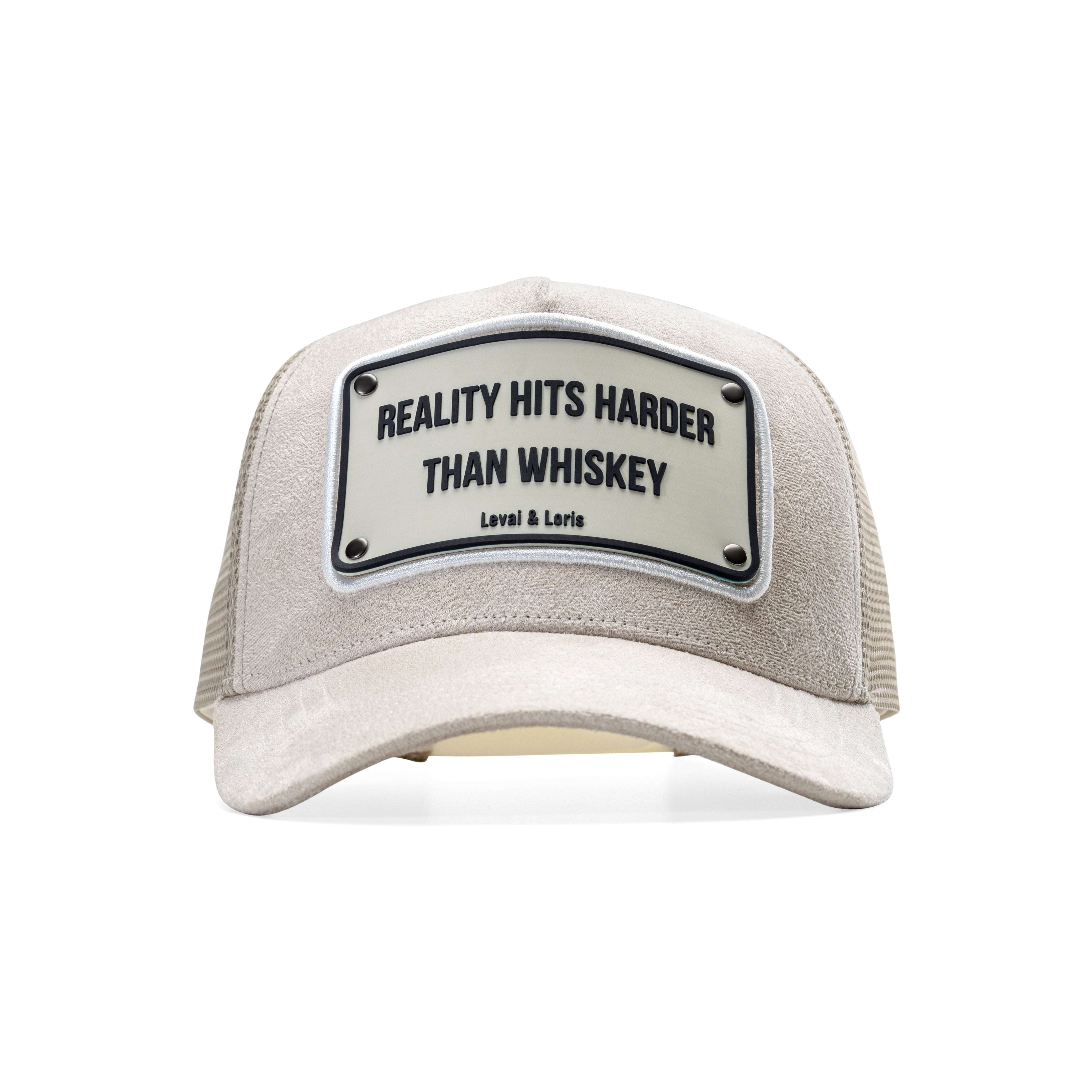Reality Hits harder than whisky Unisex Trucker cap